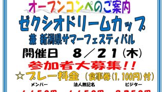 ８月２１日（木）ゼクシオドリームカップ 兼 新潟県サマーフェスティバル